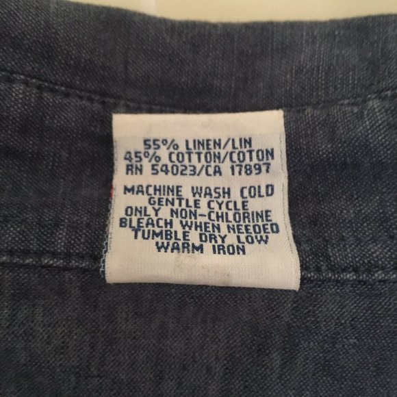 Blue Linen Short Sleeved Shirt - Picture 2 of 2